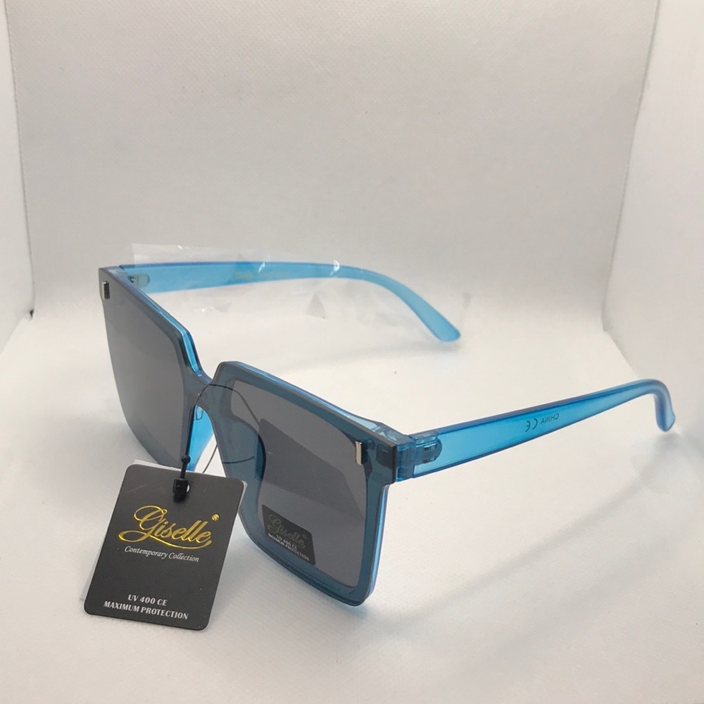 Giselle Blue Frame Flat Lens Oversized Women’s Sunglasses